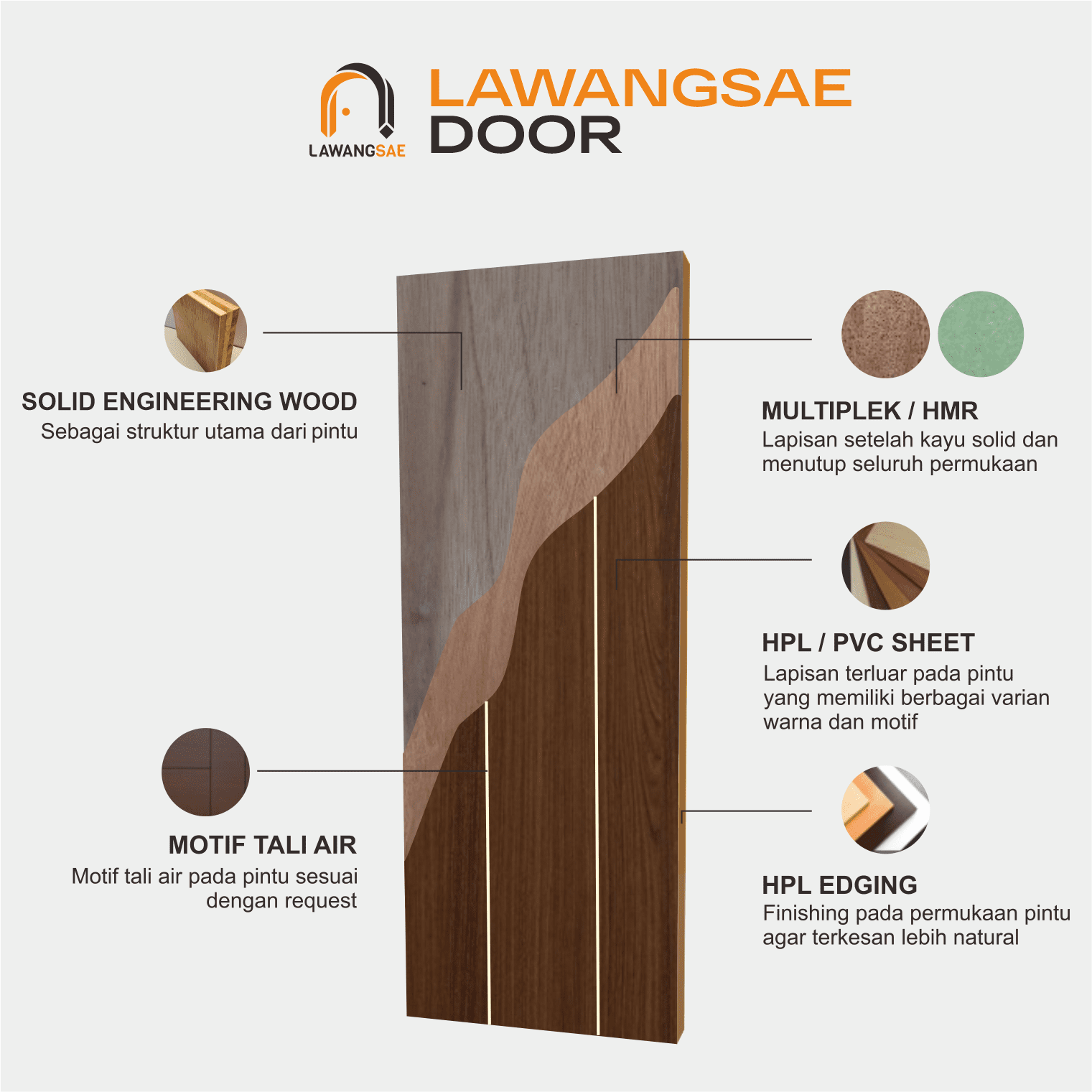 Pintu Kayu Jati Solid Arch
